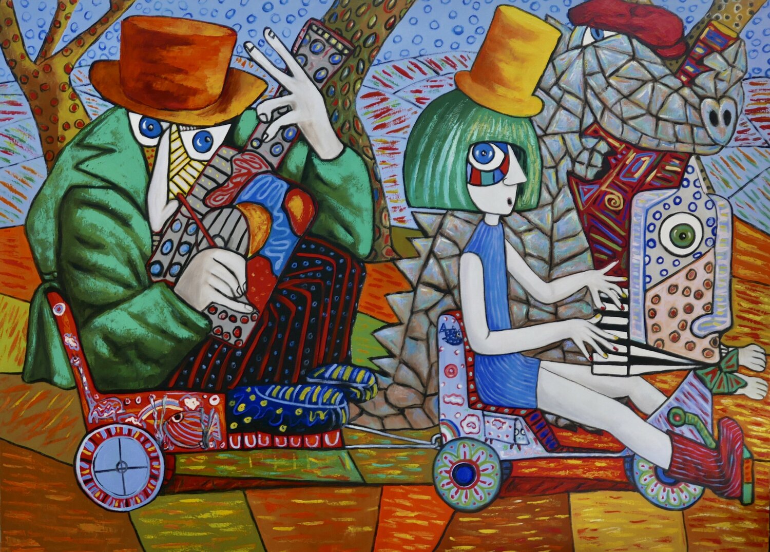 Princess of jazz playing the piano Ta Byrne Dipinto originale in vendita