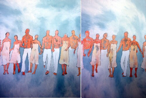Le salut by Corinne Malfreyt, Painting for Sale on Singulart