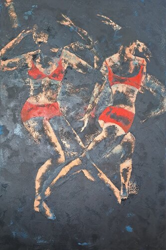 Corps émoi rouge van Corinne Malfreyt, Schilderij te koop op Singulart