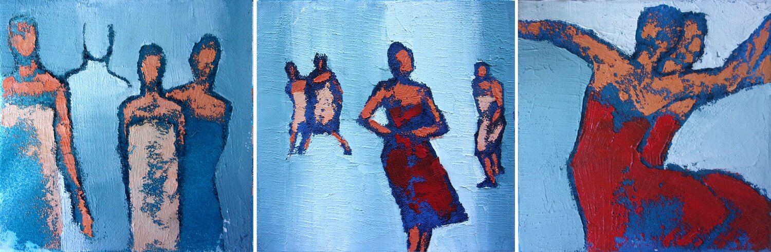 Triptyque "Ensemble, seule, joies" Corinne Malfreyt