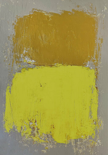 Gold and Lemon Yellow Blocks van Susan Handau, Schilderij te koop op Singulart