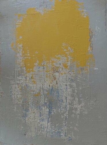 Yellow on Grey van Susan Handau, Schilderij te koop op Singulart