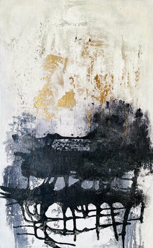 Gold  on Black van Susan Handau, Schilderij te koop op Singulart