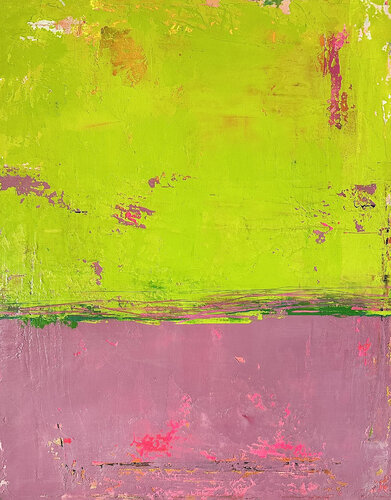 Lime Green and Pink van Susan Handau, Schilderij te koop op Singulart