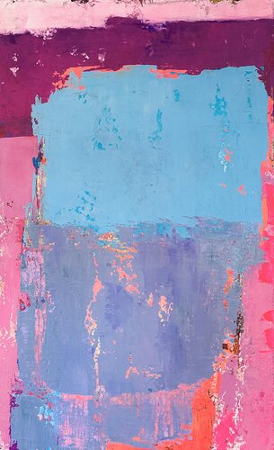 Blue on Periwinkle van Susan Handau, Schilderij te koop op Singulart