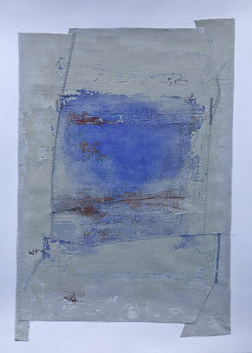 Blue Block #1 di Susan Handau, Opera su carta in vendita su Singulart