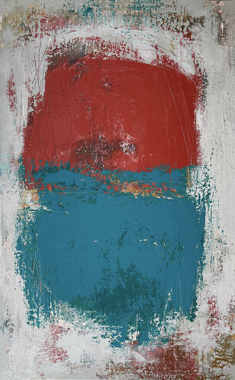 Coral and Turquoise Blocks Susan Handau