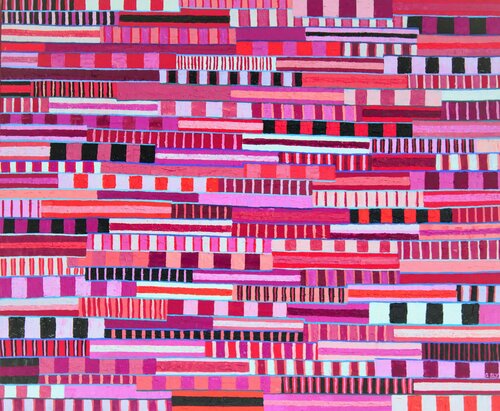 Map of Every: #3 of Red Triptych di Garry Sly, Pittura in vendita su Singulart