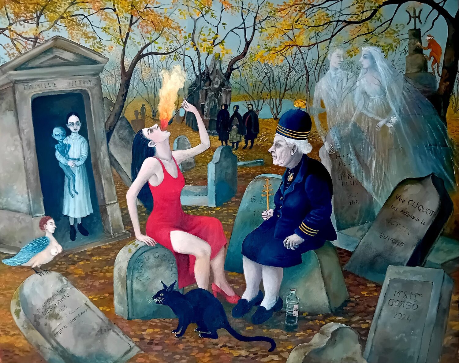la flamme du souvenir Mr & Mme Gorgô Original painting for sale