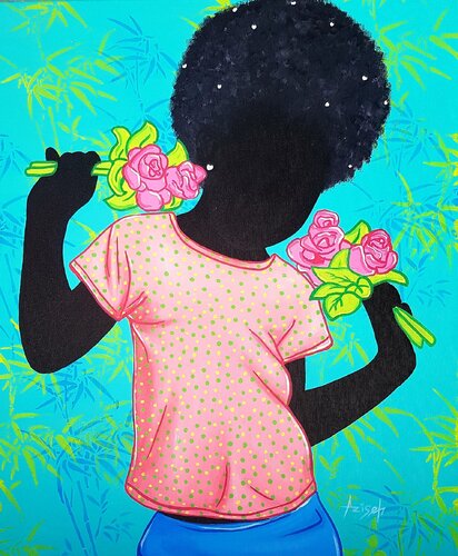 Take ya own flower #6 di Aziseh Emmanuel, Pittura in vendita su Singulart