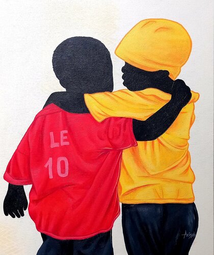 Le 10 - L'ami(e) fidèle van Aziseh Emmanuel, Schilderij te koop op Singulart