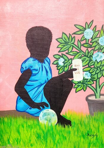 Naissance nouvelle #2 [New birth] di Aziseh Emmanuel, Pittura in vendita su Singulart