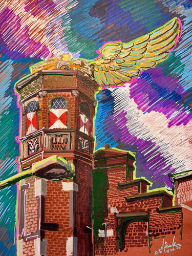 Goldenen Flügel. Köln by Nadiya Pankova, Work on Paper for Sale on Singulart