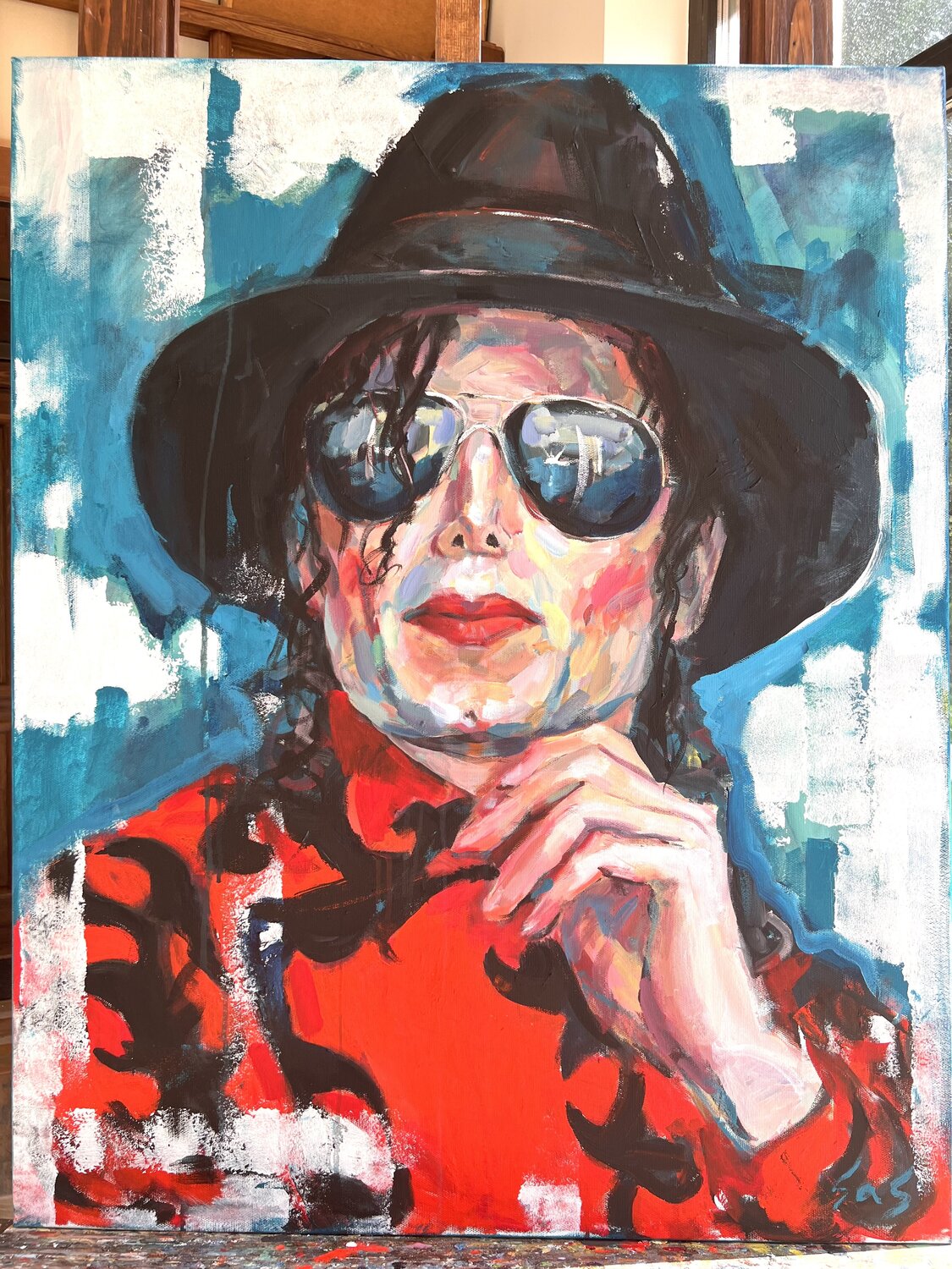 Portrait of Michael Jackson by Liubou Sas (2023) Painting
