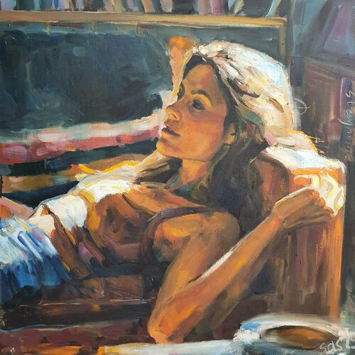 #Stayhome a little more di Liubou Sas, Pittura in vendita su Singulart