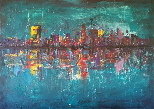 The city ​​I haven't been to par Liubou Sas, Peinture en vente sur Singulart