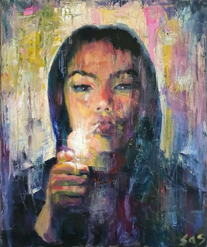 Woman portrait di Liubou Sas, Pittura in vendita su Singulart
