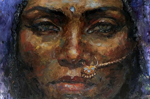 Indian stories van Liubou Sas, Schilderij te koop op Singulart