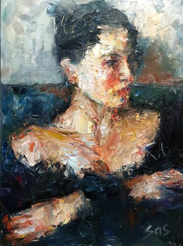 Woman portrait van Liubou Sas, Schilderij te koop op Singulart