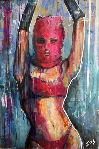 Dangerous pink di Liubou Sas, Pittura in vendita su Singulart