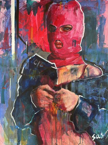 Dangerous pink 3 di Liubou Sas, Pittura in vendita su Singulart