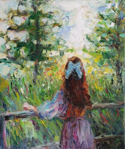 Summer forest di Liubou Sas, Pittura in vendita su Singulart