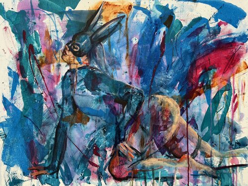 Why do you have such big ears di Liubou Sas, Pittura in vendita su Singulart