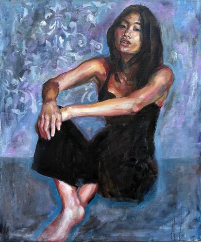 Blue evening di Liubou Sas, Pittura in vendita su Singulart