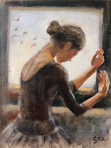 Your arms are like wings di Liubou Sas, Pittura in vendita su Singulart