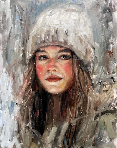 Winter portrait di Liubou Sas, Pittura in vendita su Singulart