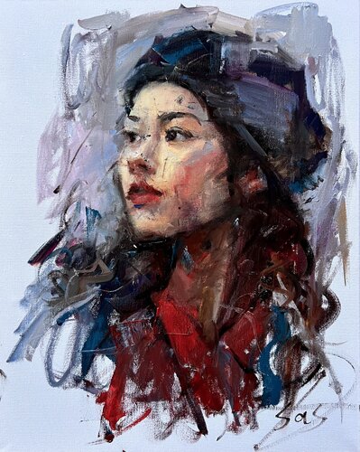 Japanese girl di Liubou Sas, Pittura in vendita su Singulart