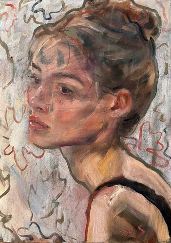 Woman portrait di Liubou Sas, Pittura in vendita su Singulart