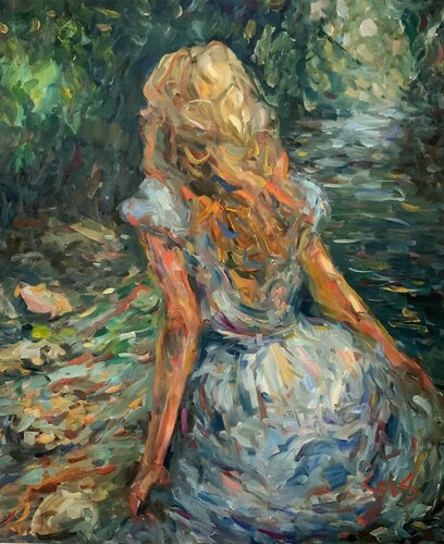 Sunny river di Liubou Sas, Pittura in vendita su Singulart