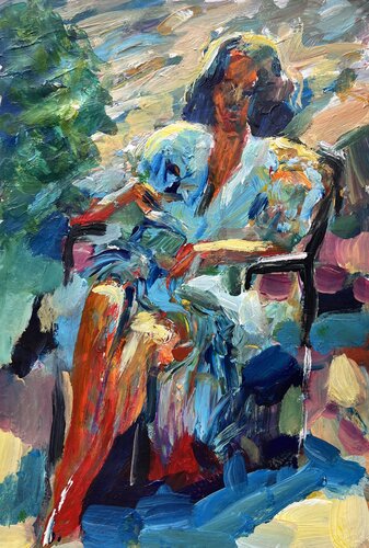 Sunbath by Liubou Sas, Painting for Sale on Singulart