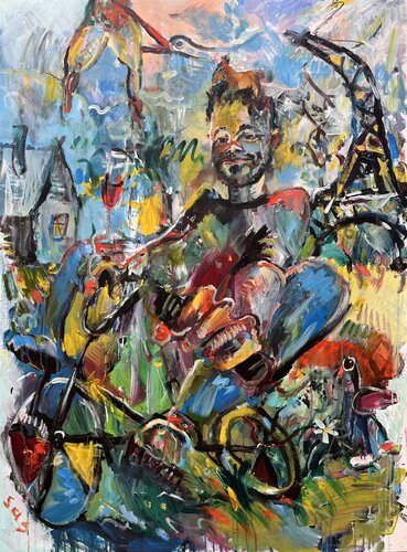 Cyclist van Liubou Sas, Schilderij te koop op Singulart