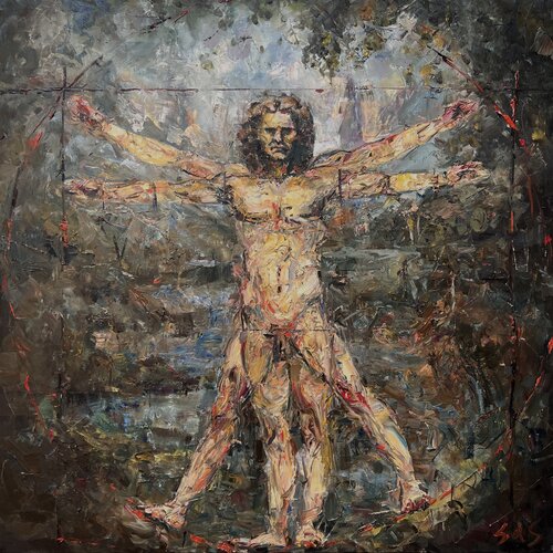 My Vitruvian Man par Liubou Sas, Peinture en vente sur Singulart