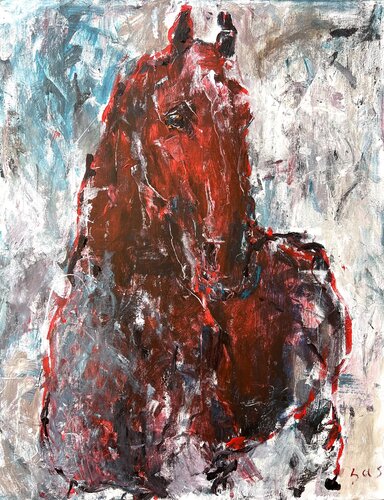 Red horse di Liubou Sas, Pittura in vendita su Singulart