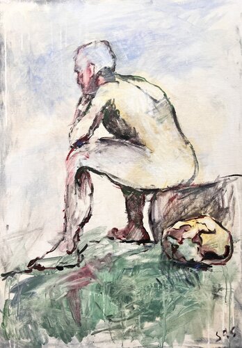 A thinking man by Liubou Sas, Painting for Sale on Singulart