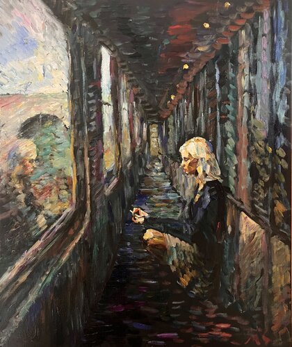 Girl on the train di Liubou Sas, Pittura in vendita su Singulart