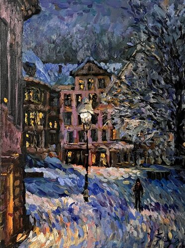 Night walk von Liubou Sas, Malerei kaufen auf Singulart