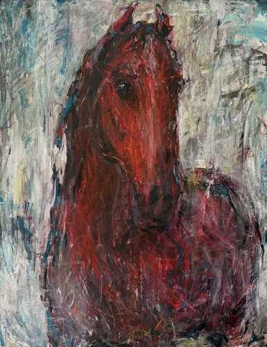 Red horse di Liubou Sas, Pittura in vendita su Singulart