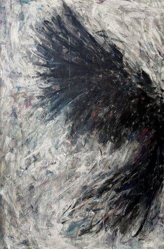 Raven flight by Liubou Sas, 회화 for Sale on Singulart