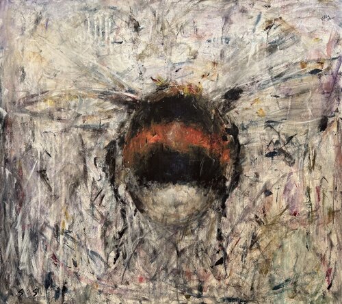 Bumblebee flight 🐝 di Liubou Sas, Pittura in vendita su Singulart