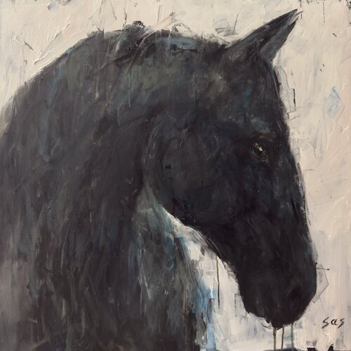 Black horse van Liubou Sas, Schilderij te koop op Singulart
