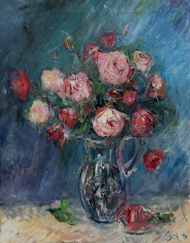 October roses 2 di Liubou Sas, Pittura in vendita su Singulart