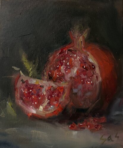 Three strokes to midnight by Liubou Sas, Painting for Sale on Singulart