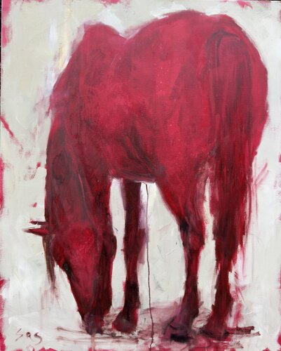 Red horse. The whole. de Liubou Sas, Pintura a la venta en Singulart