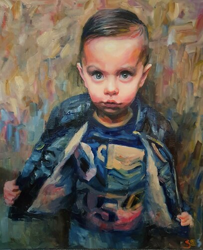 Portrait of a child 2 di Liubou Sas, Pittura in vendita su Singulart