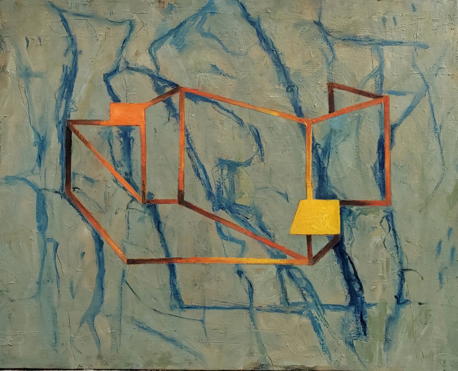 Refugio en el bosque azul Carlos Sánchez Maydana Dipinto originale in vendita