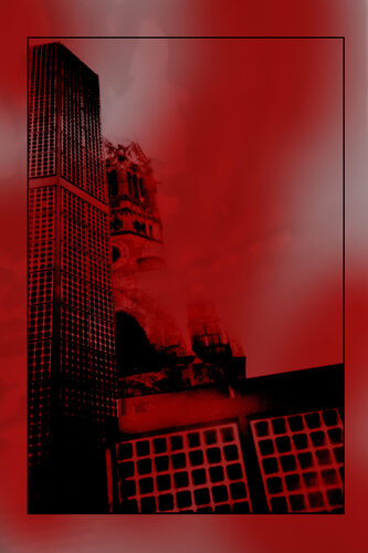 Je n'ai pas retrouvé Potsdamer Platz- Eglise du souvenir. de Évelyne Coutas, Fotografía a la venta en Singulart